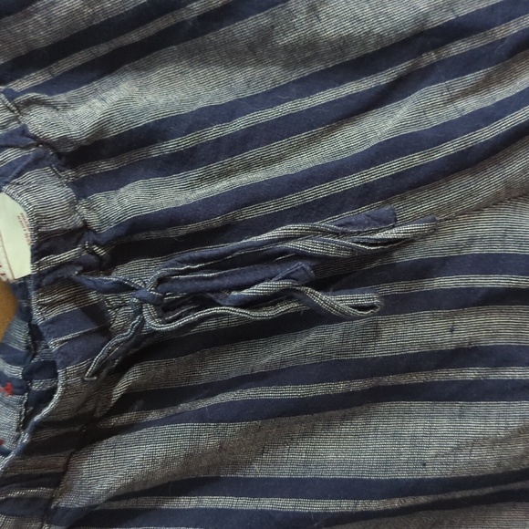 Morona striped drawstring linen Beach easy pants XL - Picture 2 of 4